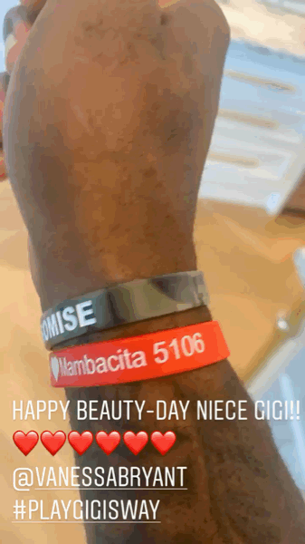 科比妻子紀(jì)念二女兒14歲生辰 詹姆斯曬手環(huán)紀(jì)念已故的GiGi