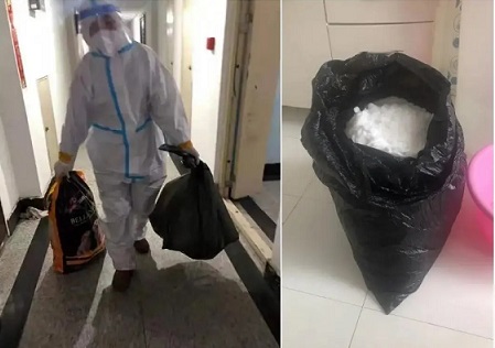 居家隔離男孩眼饞外面的雪景，“大白”看到家長(zhǎng)朋友圈后送雪到家