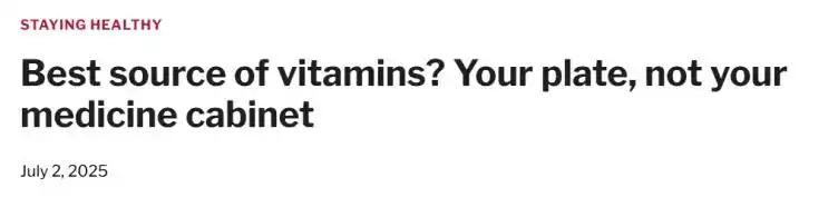 別亂吃維生素，天然食物才是最好的營養(yǎng)品